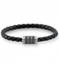 PULSERA PIEL, PLATA Y ONIX UB0004-820-11-L17