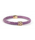 PULSERA CUERO LILA/3 ELEM CENTRAL RS PBRB47-11