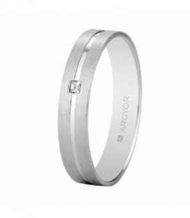 ALIANZA DE 4MM 1 DIAMANTE PLANA RANURAS 5B40494P