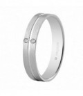 ANILLO DE 4MM SATINADO 2 DIAMANTES 554B2494