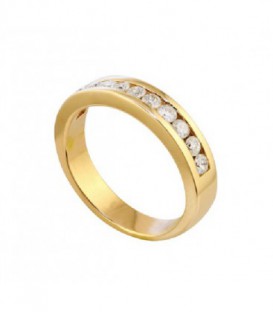 ANILLO DE ORO AMARILLO CARRIL DIAMANTES 01-282115A