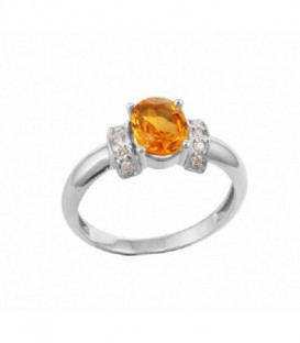 ANILLO DE ORO BLANCO ZAFIRO NARANJA DIAM 01-163797B1