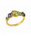 ANILLO ZAFIRO AMARILLO Y AZUL Y ESMERAL 01-163794A