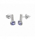 PENDIENTE DE ORO BLANCO ZAFIRO Y DIAMANT 02-153764Z
