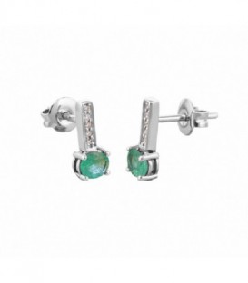 PENDIENTES ORO BLANCO ESMERALDAS DIAMANT 02-153764E