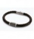 BOCCIA PULSERA TITANIO Y PIEL NEGRO 21CM 0347-04