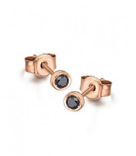 PENDIENTES ORO ROSA BRI 0,10 Q NEGROS GB020OR.BL