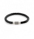 PULSERA CUERO NEGRO 21 CMS 0347-08