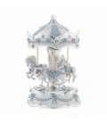 CARROUSEL MUSICAL CERAMICA PLATA AZUL B4189-02C