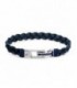 PULSERA TOMMY CUERO TRENZADA AZUL 19 CMS 2790308