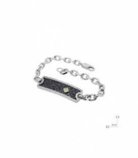 PULSERA PLATA,ORO Y BRILLANTE 0,025 CTS 21165