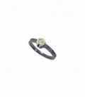 ANILLO PLATA,ORO Y BRILLANTE 0,10 CTS 20367