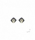 PENDIENTES PLATA, ORO Y BRILLANTE 0,10 C 20369