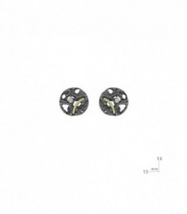 PENDIENTES PLATA, ORO Y BRI. 0,05 CTS 14583