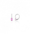 PENDIENTE PLATA AROS 1,1 CMS PIEDRA ROSA SEA-103-000-UU