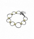 PULSERA PLATA, ORO BRILLANTE 0,045 CTS 22216