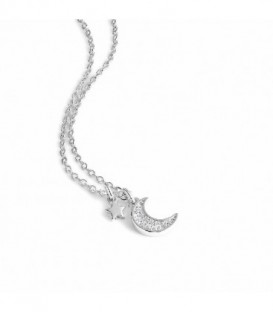 COLLAR PLATA CON COLGANTE ESTRELLA LUNA SNL-101-145-UU
